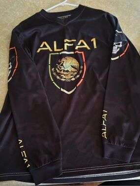Men's Black Performance Jersey with Gold Crest